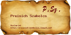 Preisich Szabolcs névjegykártya