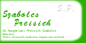 szabolcs preisich business card